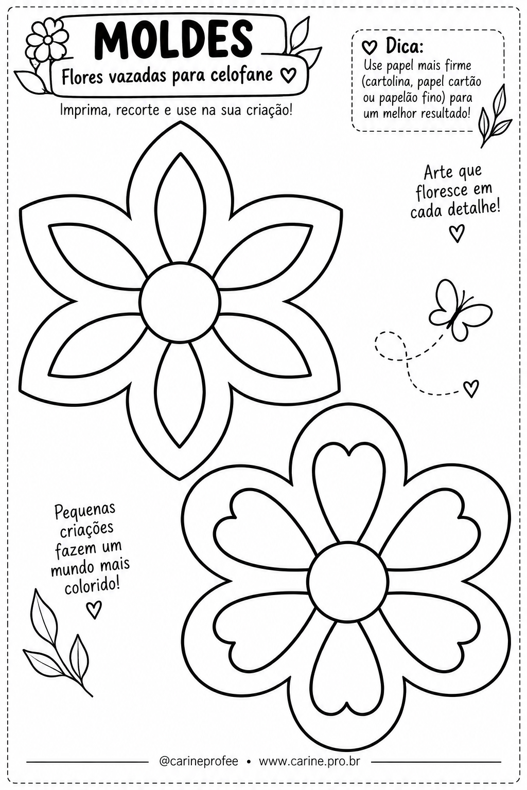 Molde de flores vazadas para celofane